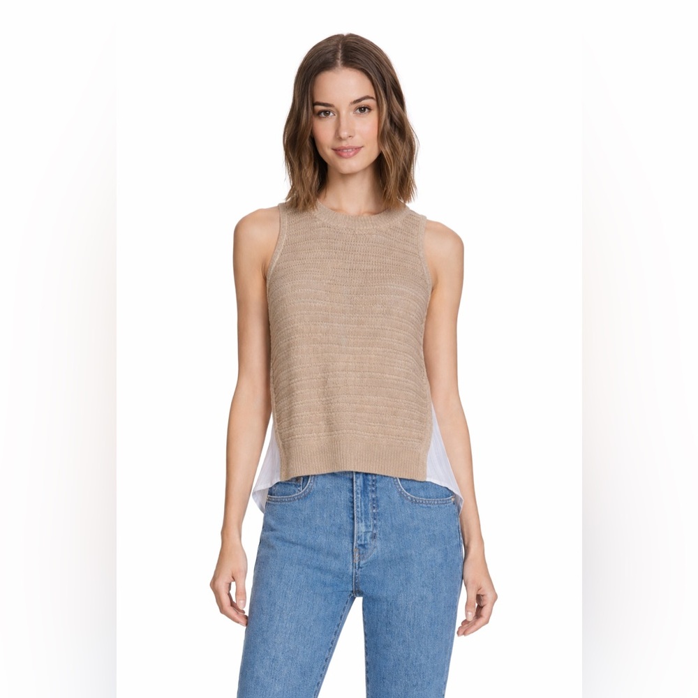 VERONICA BEARD South Beach Sleeveless Sweater Knit Combo Top, Size small prelove
